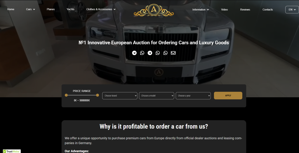 №1 Innovative European Auction for Ordering Cars and Luxury Goods. (European.auction reviews)